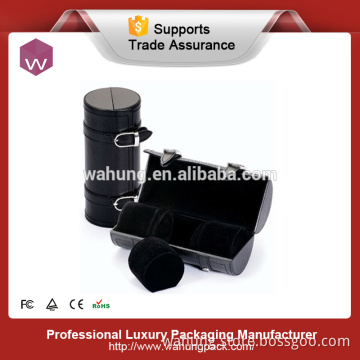 2015 New black Leather box for watch with logo printed